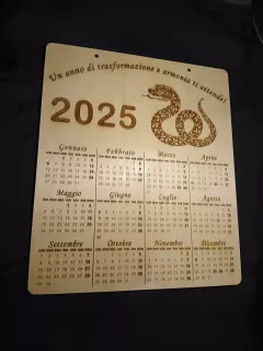 calendario legno incisioni personalizzate