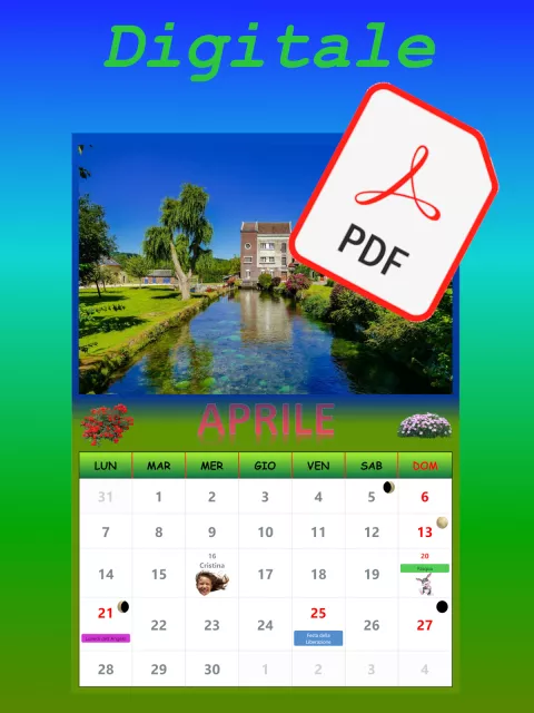 calendario personalizzato 12 mesi formato digitale