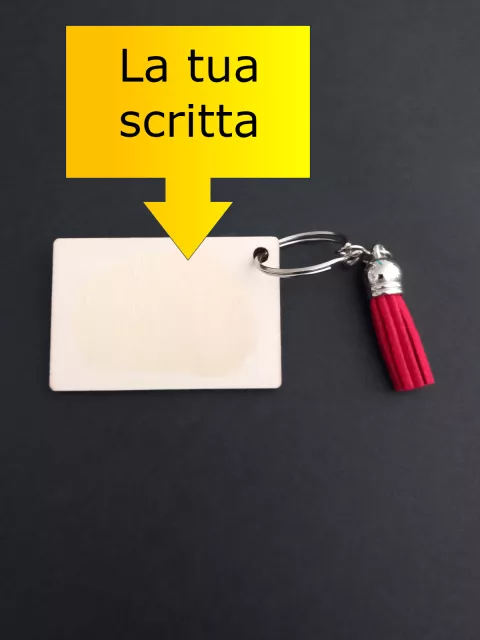 portachiavi rettangolare incisione personalizzabile 6x4 cm